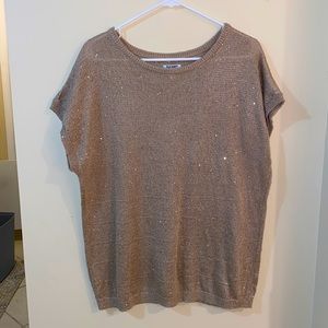 Sparkly knit short sleeve top